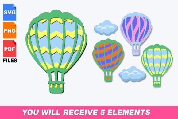 Download Hot Air Ballon 3d Svg Bundle - 3d svg Collection