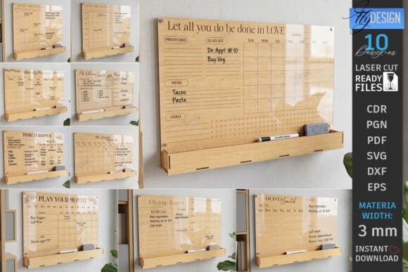 Download Acrylic Wall Planners Laser Cut Bundle - Acrylic Collection