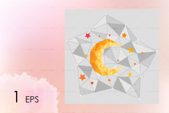 Download Minimalistic Moon and Stars EPS &amp; JPG - Premium Resources