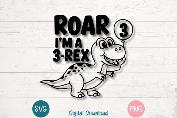 Download 3-Rex Dinosaur Birthday SVG - Dinosaur birthday svg Collection