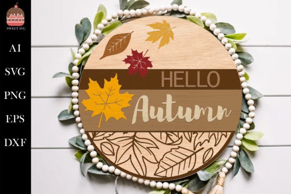 Download Hello Autumn Fall Sign Door Decor SVG - Fall sign Collection