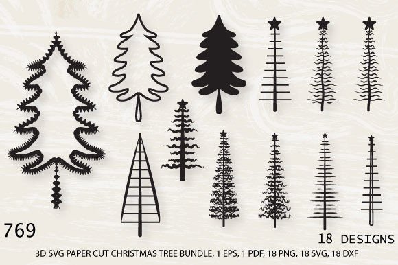 Download Christmas Tree 3d SVG Bundle Paper Cut - 3d svg Collection