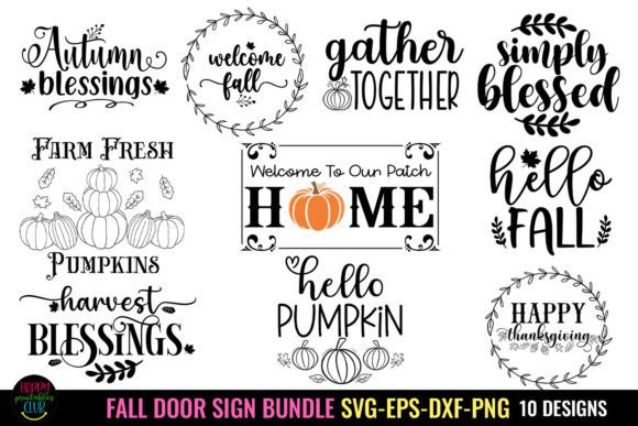 Download Fall Door Sign SVG Bundle I Fall Sign - Fall sign Collection